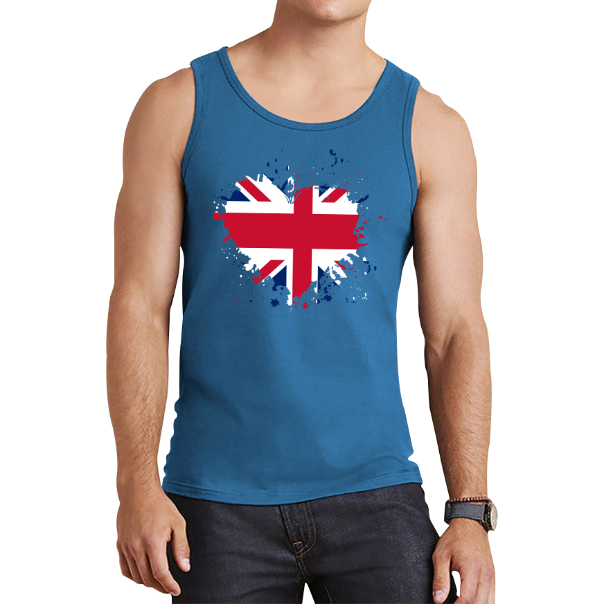 Union Jack Great Britain Heart Flag Tank Top
