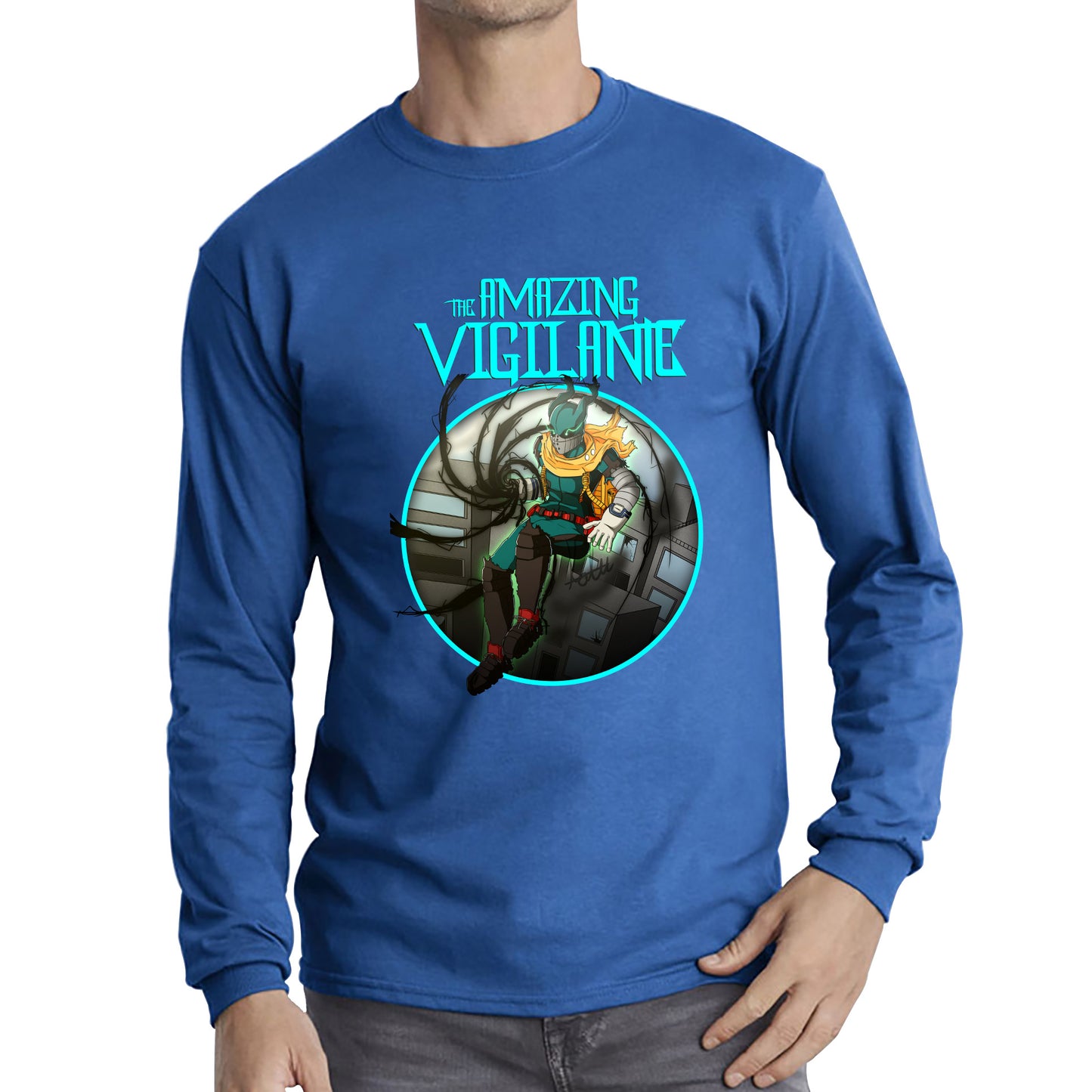 The Amazing Vigilant out of the Dark hole Vintage Graphic Cartoon Series Long Sleeve T Shirt