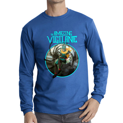 The Amazing Vigilant out of the Dark hole Vintage Graphic Cartoon Series Long Sleeve T Shirt