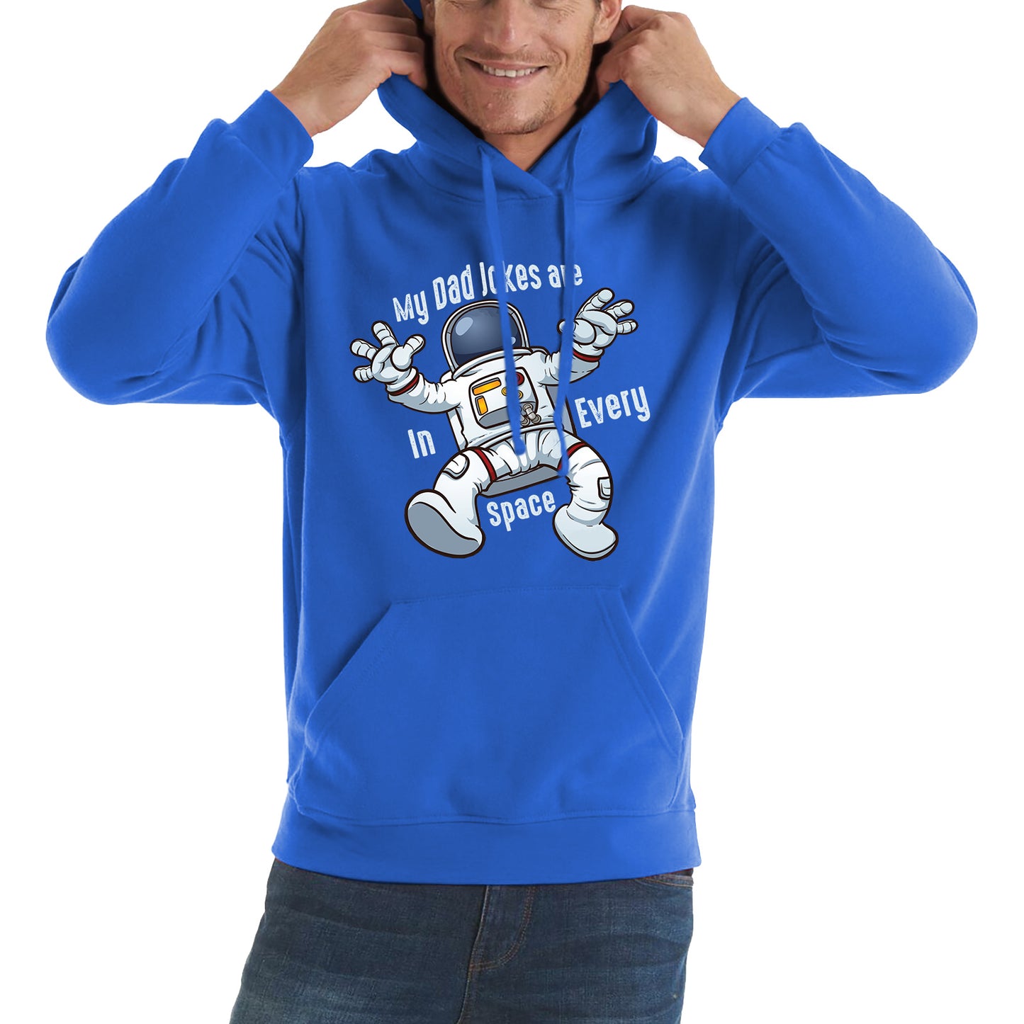 My Dad Jokes Are In Every Space - Falling Astronaut Funny Sarcastic Joke Meme Gift For Father Scientific Meme Joke Space Unisex Hoodie