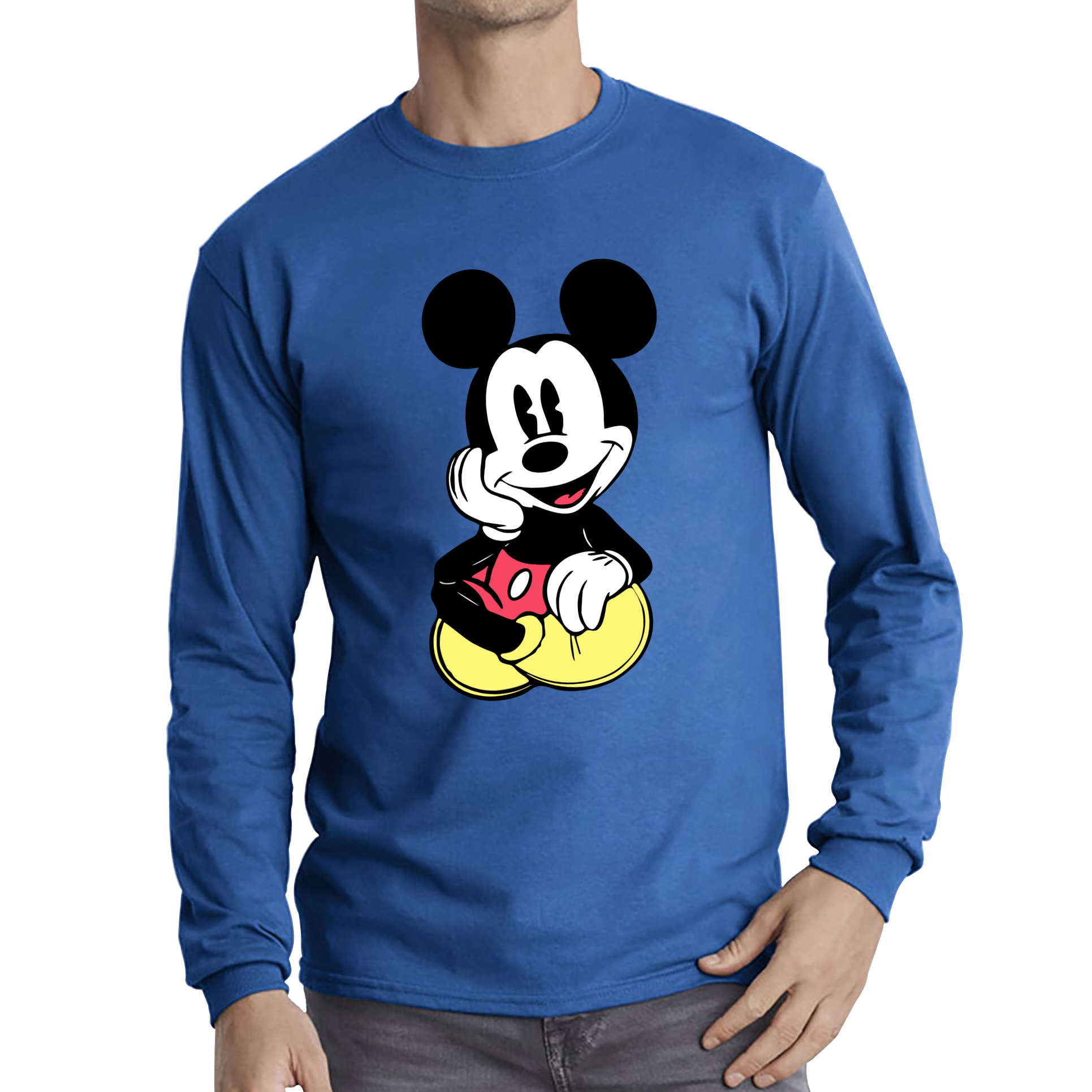 Disney Mickey Mouse Cute And Happy Cartoon Character Disney World Walt Disney Long Sleeve T Shirt