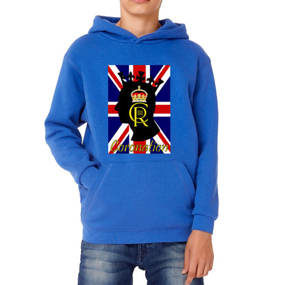 CR III Coronation Of King Charles III Royal Crown British Flag Great Britain Union Jack Kids Hoodie
