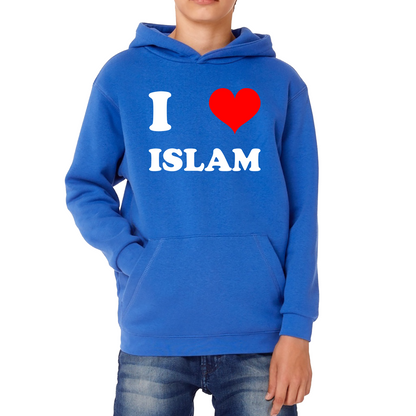 I Love Islam Spiritual Islamic Religious Muslim Religion Kids Hoodie