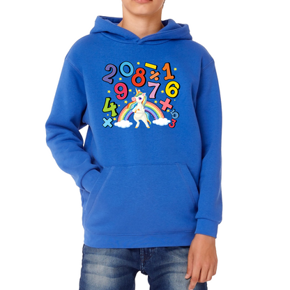 Number Day Unicorn Maths Day World Numbers Day Rainbow Colours Counting Kids Hoodie