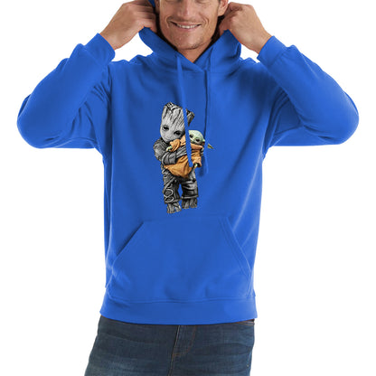Baby Groot Holding Baby Yoda Avengers Hero Star Avenger Jedi Wars Star Wars Day 46th Anniversary Unisex Hoodie