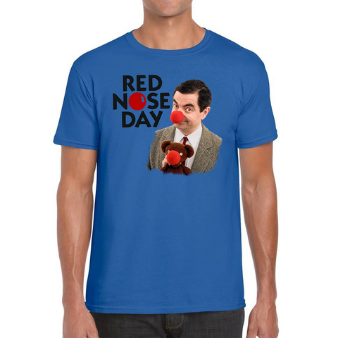 Red Nose Day Funny Mr Bean Adult T Shirt. 50% Goes To Charity