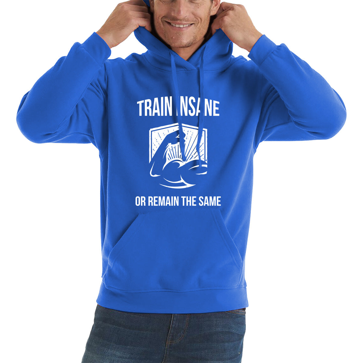 Train Insane Or Remain The Same Bodybuilders Gym Motivational Workout Muscular Bodybuilder Unisex Hoodie