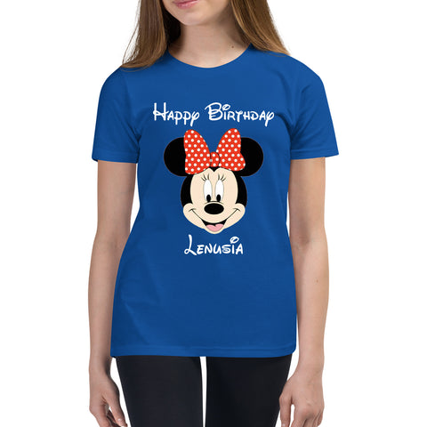 Personalised Birthday Boy And Girls Your Custom Name And Birthday Year Disney Mickey Mouse Minnie Mouse Cartoon Kids T Shirt