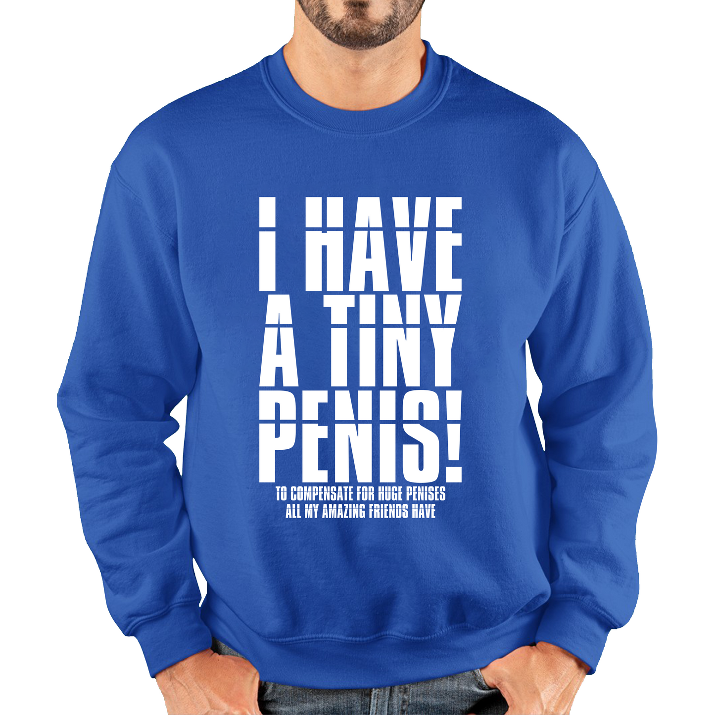 I Have A Tiny Penis To Compensate For Huge Penises Funny Rude Offensive Bachelor Party Unisex Sweatshirt