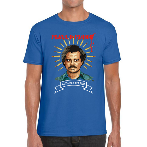 Plata O Plomo Pablo Escobar T-Shirt Drug Lord Colombia Drug Dealer Mens Tee Top