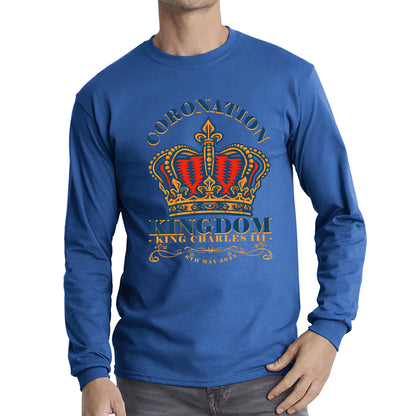 Coronation Kingdom King Charles III 6th May 2023 Royal Crown CR III His Majesty Union Jack Long Sleeve T Shirt