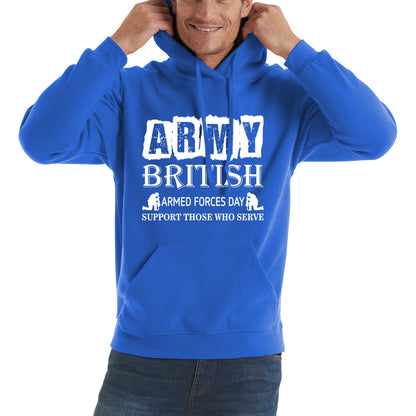 Army British Armed Forces Day Support Those Who Serve Lest We Forget Remembrance Day Veterans Day Poppy Flower Unisex Hoodie