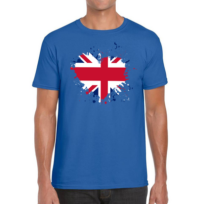 Union Jack Great Britain Heart Flag T Shirt