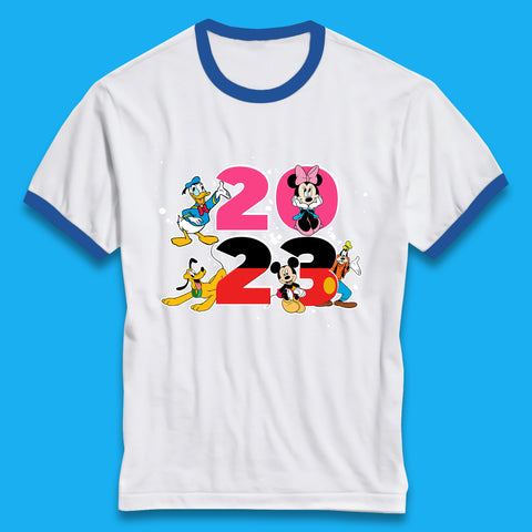 Disney Trip 2023 Disney Club Mickey Mouse Minnie Mouse Donald Duck Pluto Goofy Cartoon Characters Disney Vacation Ringer T Shirt