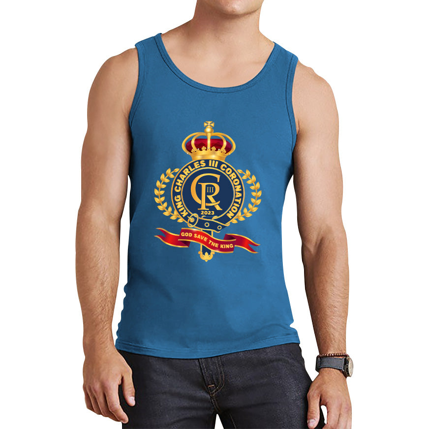 King Charles III Coronation 2023 CR III God Save The King Royal Crown United Kingdom Ruling Monarch Tank Top