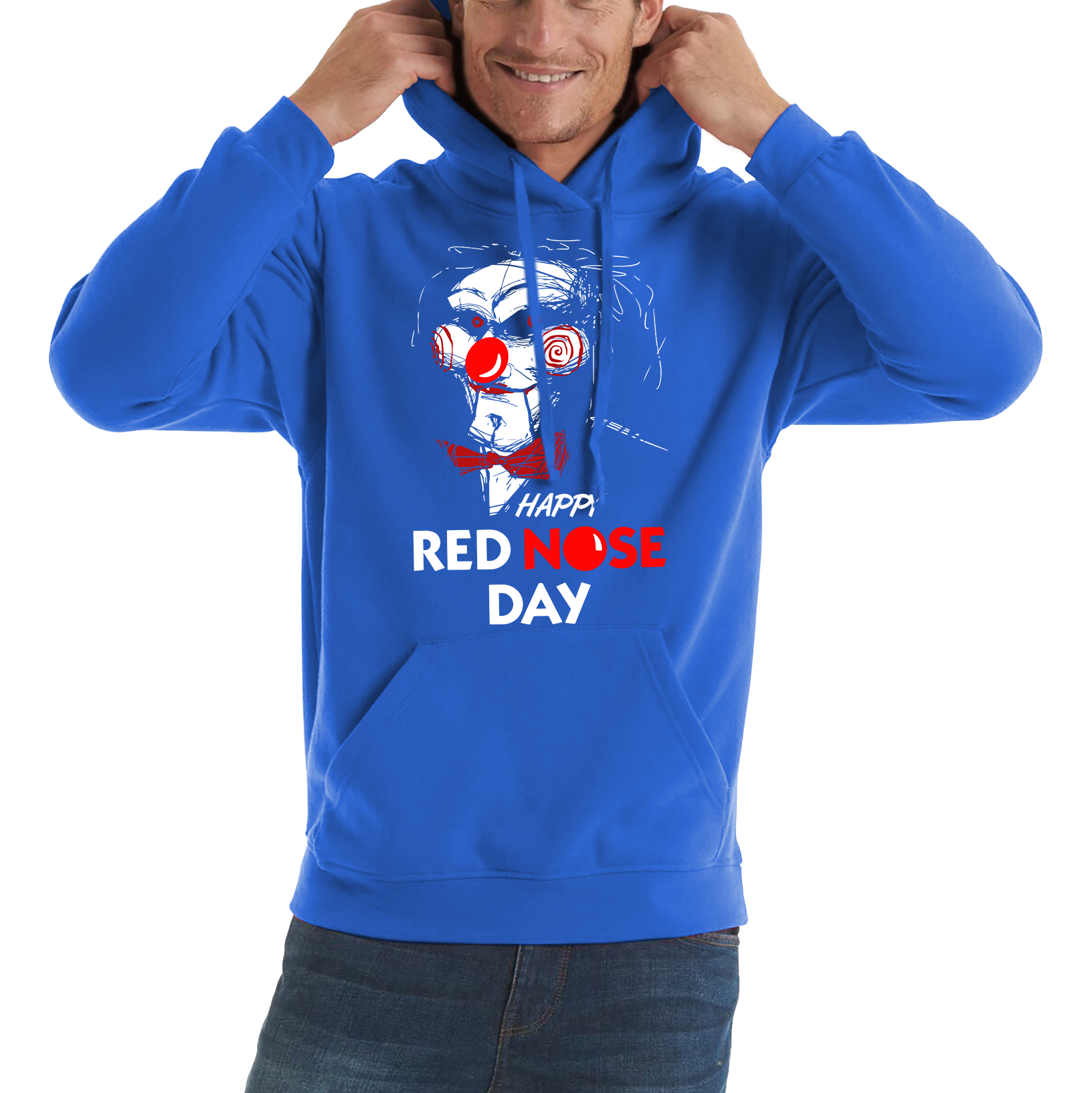 Jigsaw Happy Red Nose Day Adult Hoodie. 50% Goes To Charity