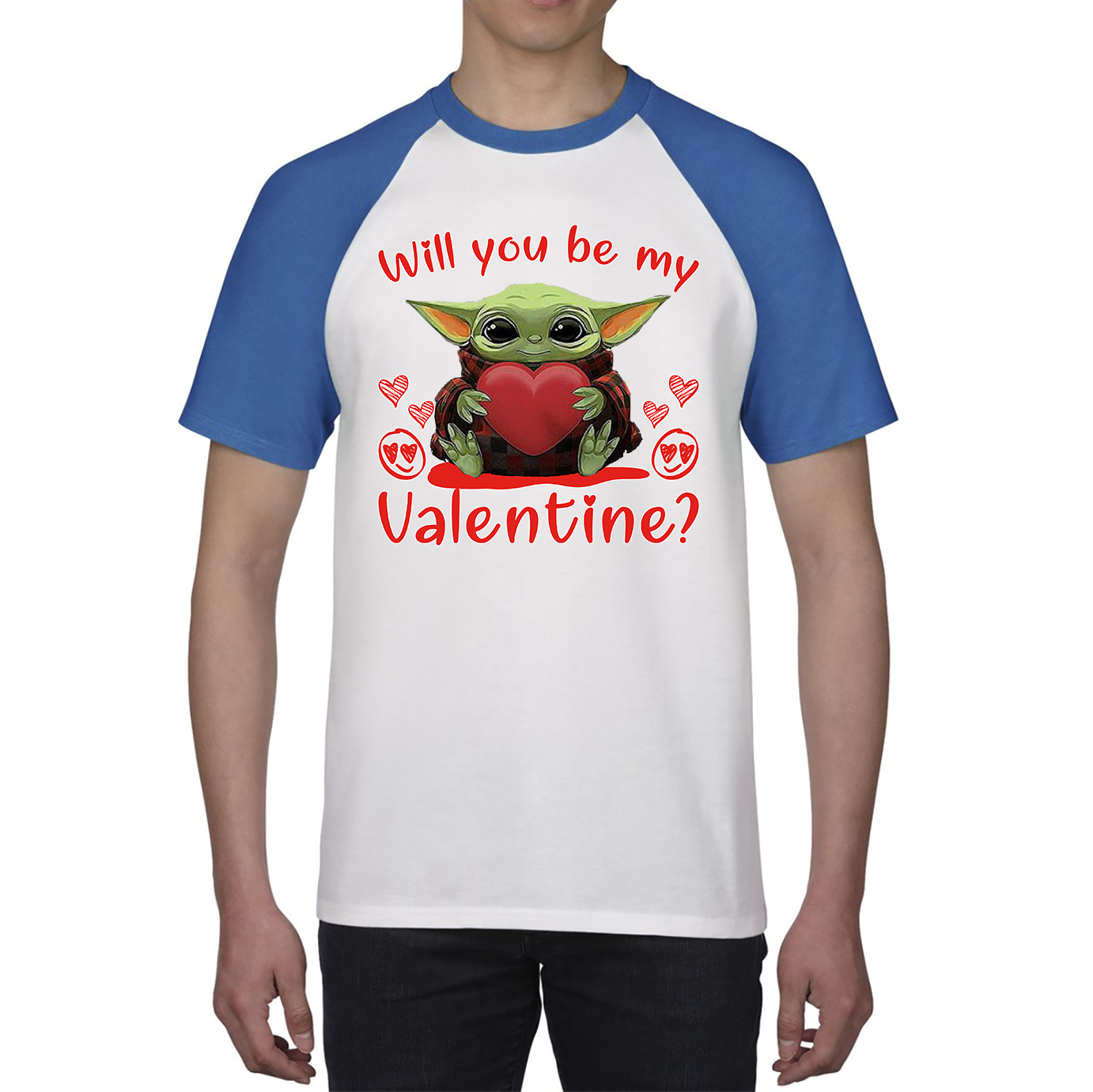 Baby Yoda Raglan Will You Be My Valentine Baseball T Shirt