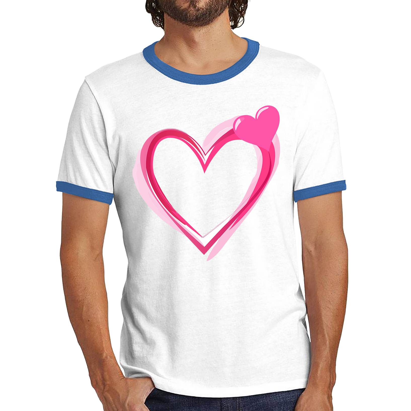 Love Valentines Day Ringer Tee Top, Valentines Heart Ringer T Shirt, Cute Valentine‘s Day Ringer T Shirt