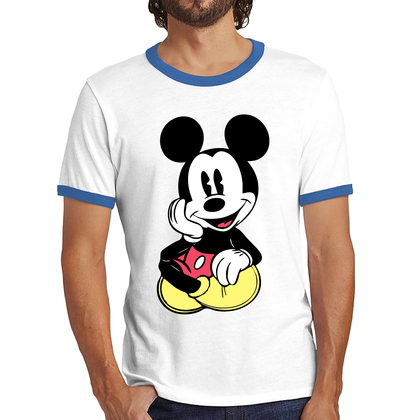 Disney Mickey Mouse Cute And Happy Cartoon Character Disney World Walt Disney Ringer T Shirt