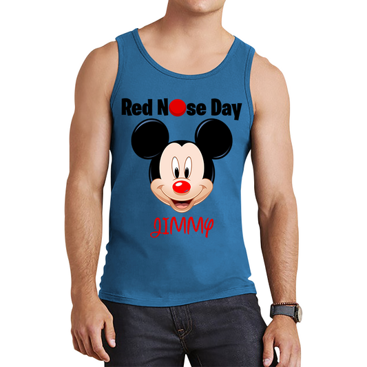 Personalised Mickey Mouse ( Name ) Red Nose Day Tank Top