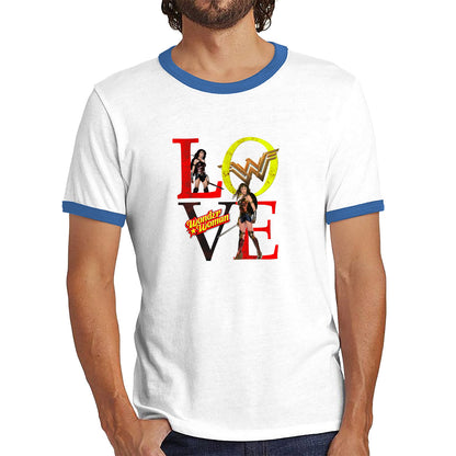 Love Wonder Woman Justice League Logo Wonder Woman Super Woman Comic Book Character DC Superhero Ringer T Shirt