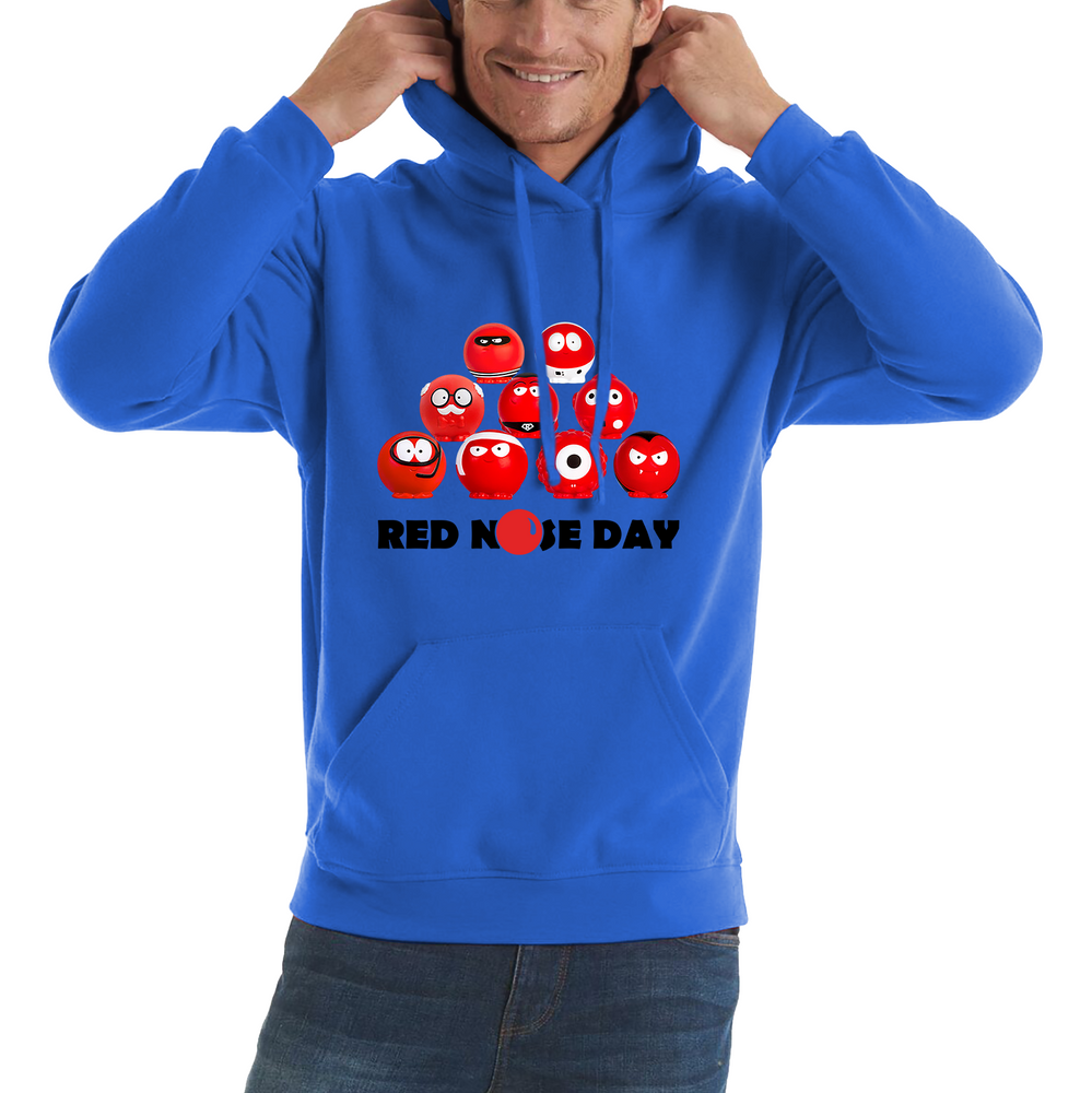 Red Nose Day Comic Relief Noses Adult Hoodie. 50% Goes To Charity
