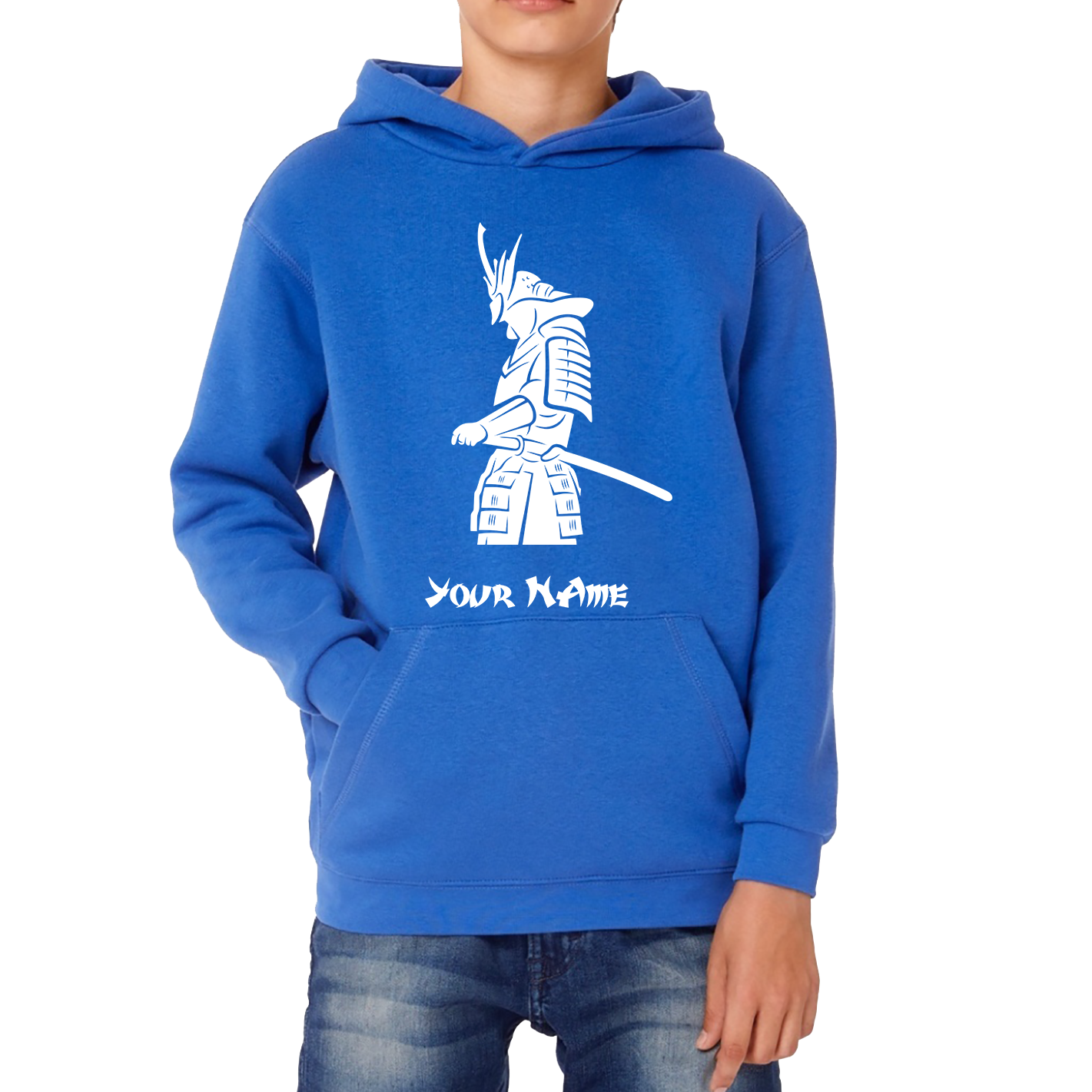 Personalised Samurai Your Name Japanese Retro Samurai Warrior Judo Karate MMA Swords Kids Hoodie