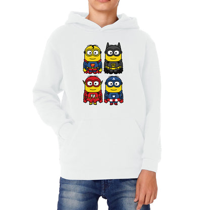 The 4 Minions Heros Super Minions Captain America Batman Superman Riddler The Flash Dc Minions Parody Pop Art Kids Hoodie