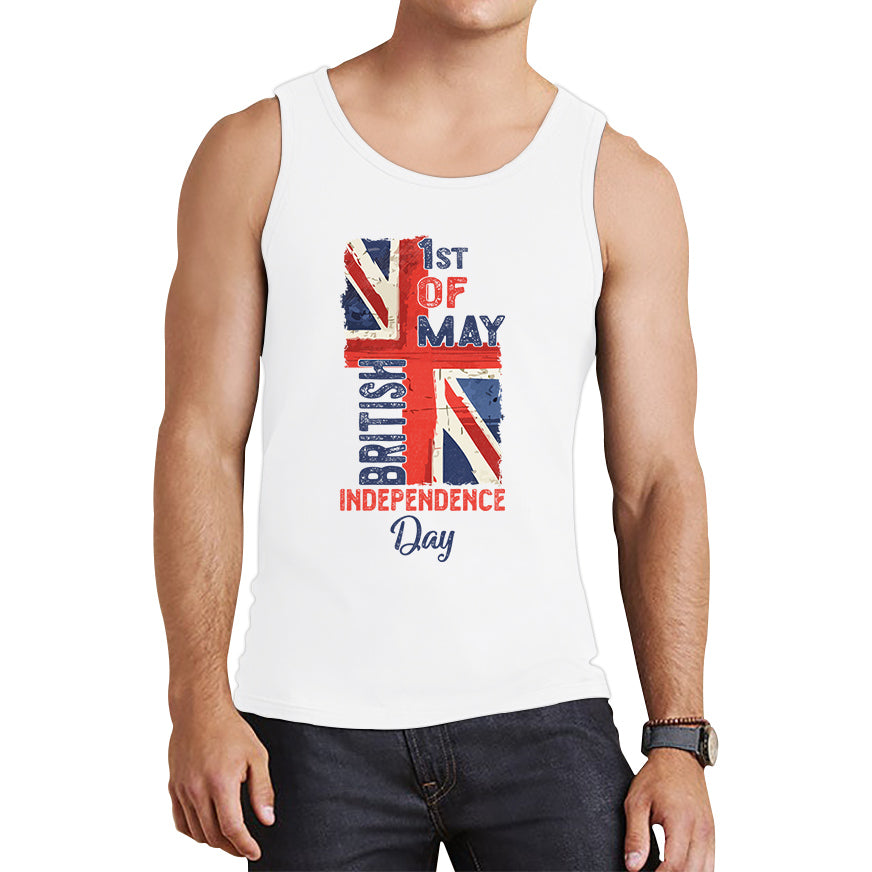 British Independence Day 1st Of May National Day UK Flag Great Britain Lest We Forget Veterans Union Jack Tank Top
