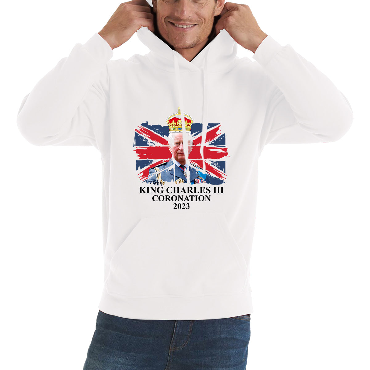 King Charles III Coronation 2023 British Flag Royal Crown God Save The King Royal Cypher Unisex Hoodie