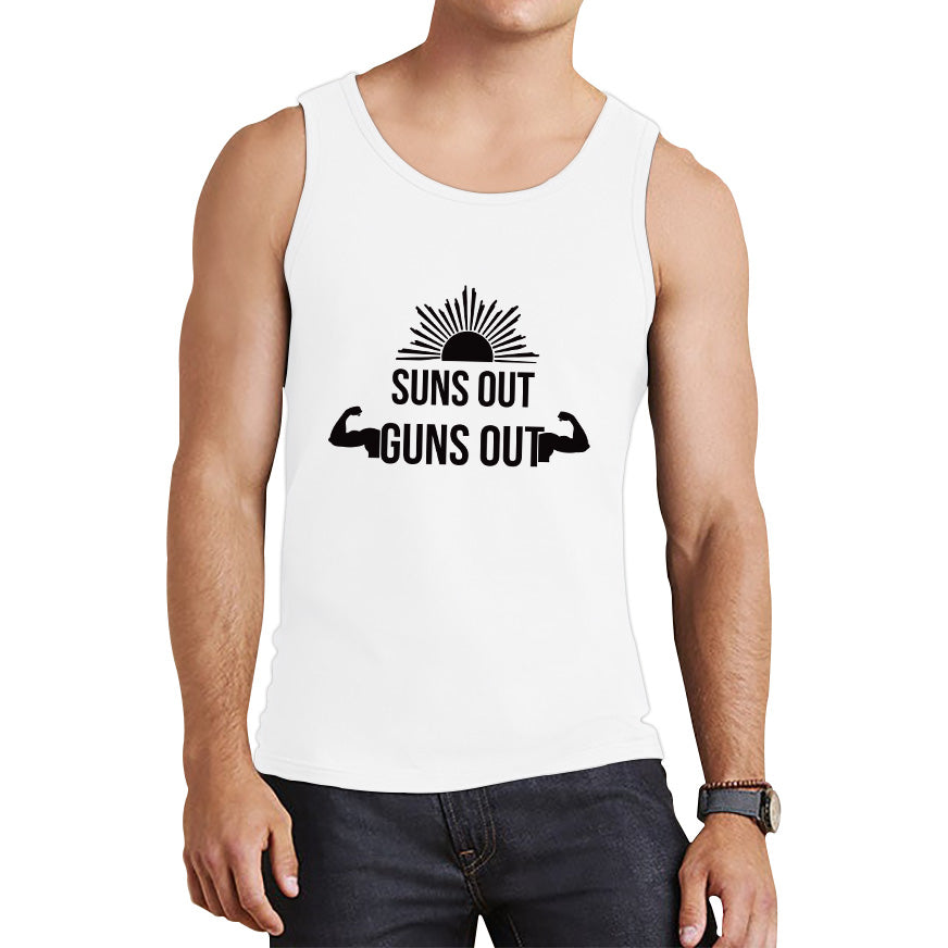 Sun Out Guns Out, Workout Gym Bodybuilding Weightlifting Motivation Tank Top