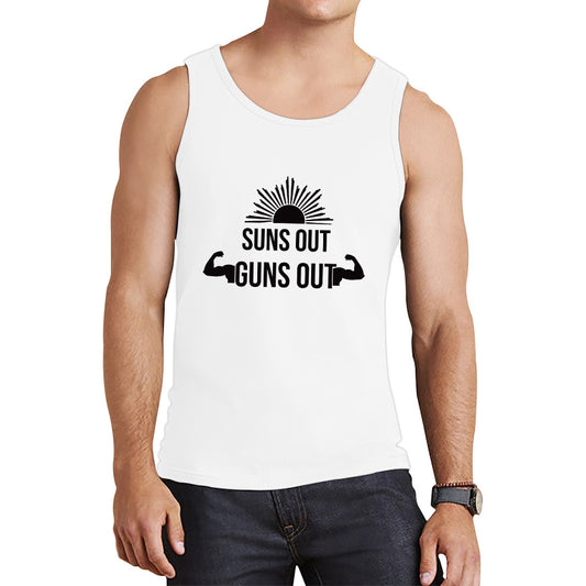 Sun Out Guns Out, Workout Gym Bodybuilding Weightlifting Motivation Tank Top
