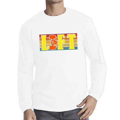 Lift Gym Bodybuilding Training Workout Exercise Weight Lifting Dumbells Fitness Long Sleeve T Shirt