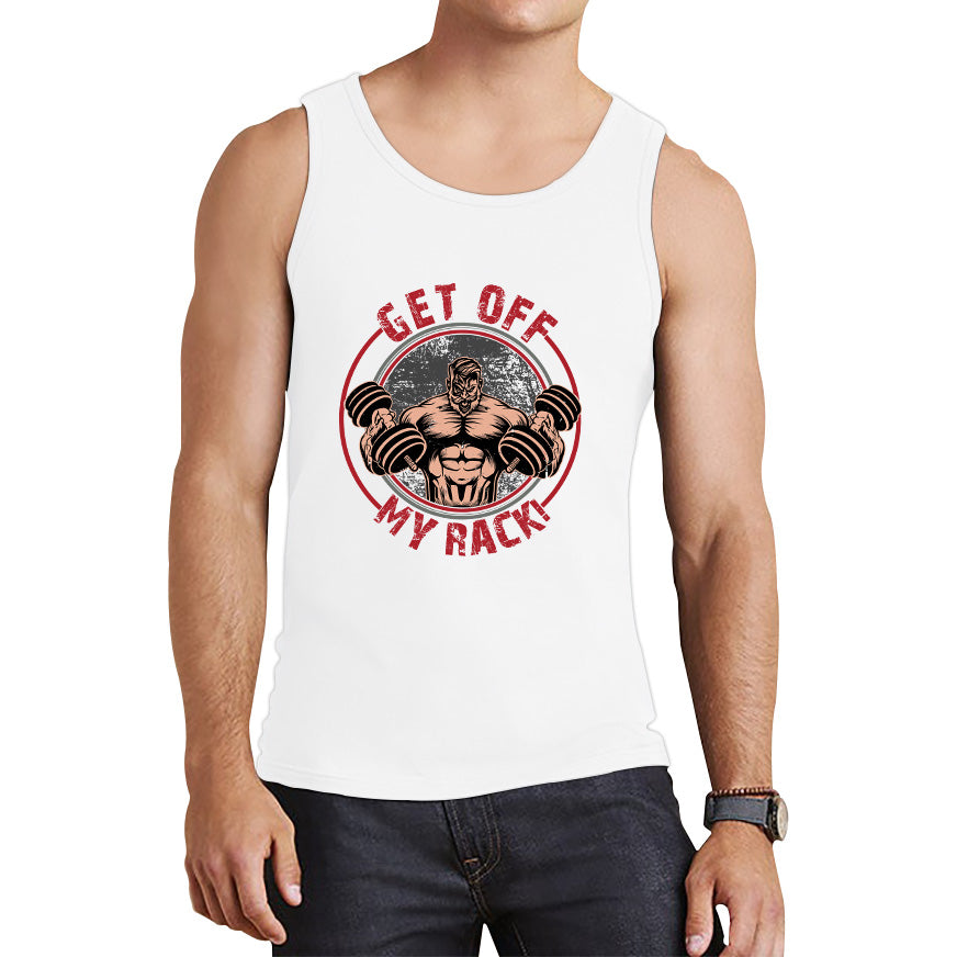 Get Off My Rack Muscular Bodybuilder Gym Dumbbell Bodybuilding Workout Training Tank Top