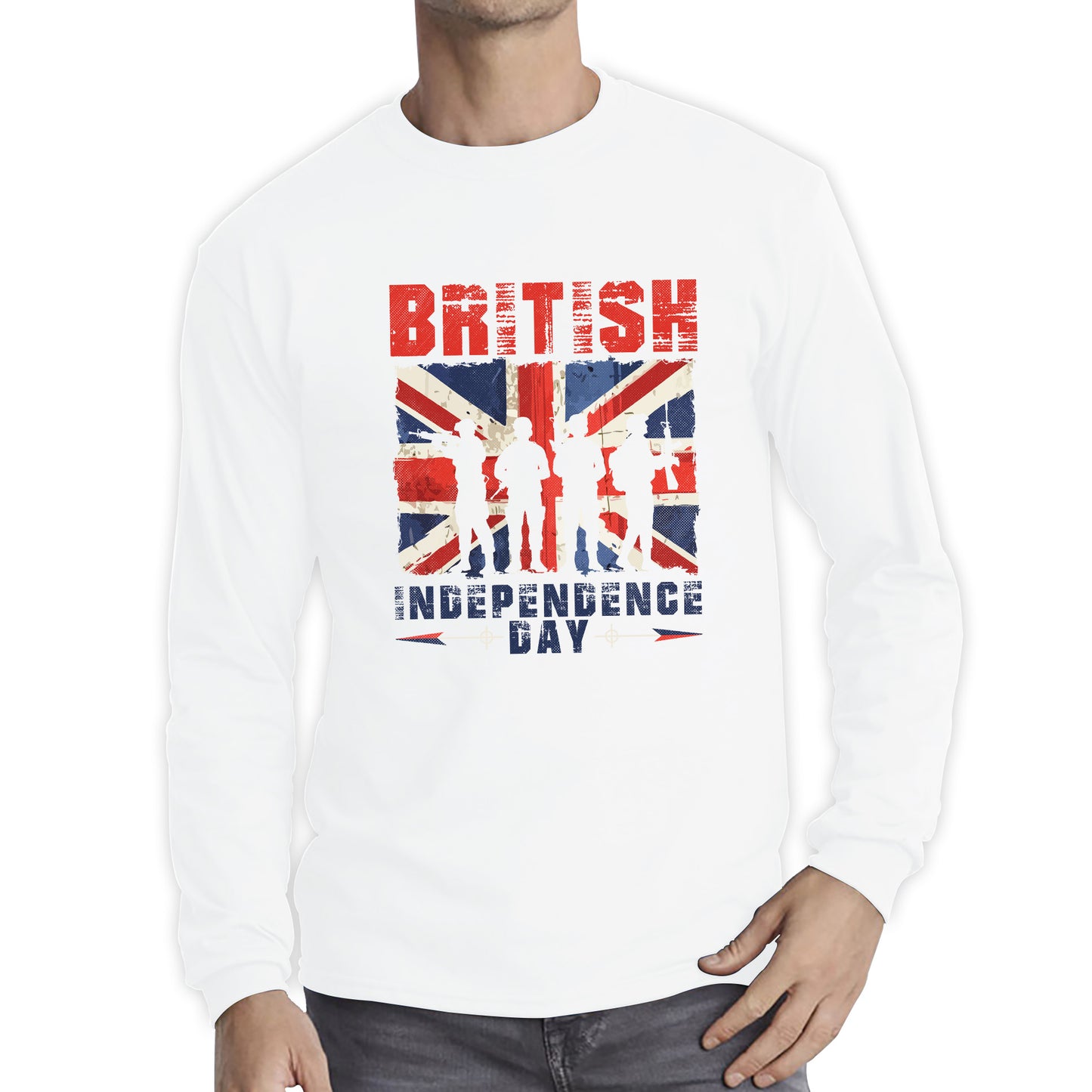 British Independence Day UK Flag 1st Of May Independence Day British Country Love Patriotism Great Britain Long Sleeve T Shirt