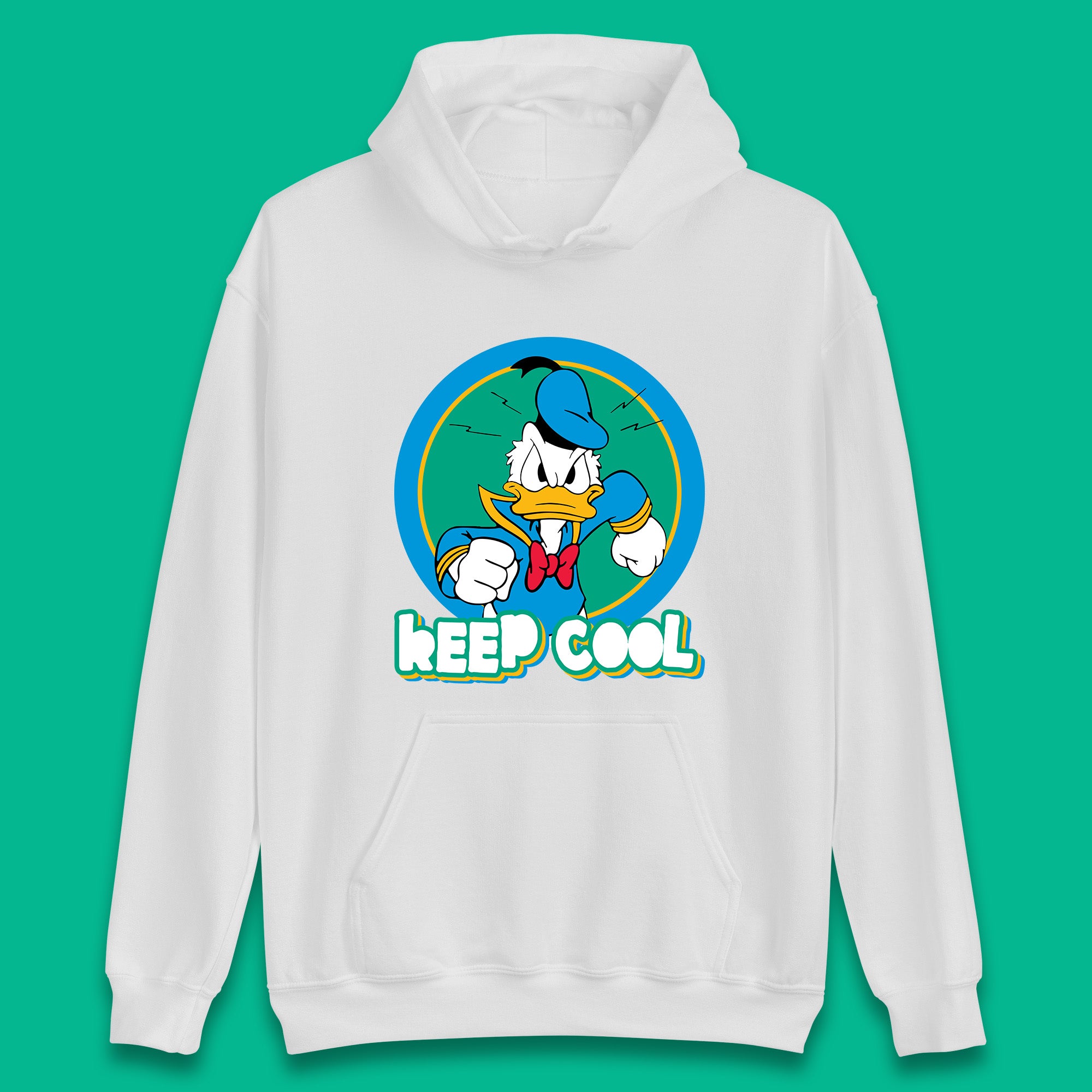 Keep Cool Donald Duck Animated Cartoon Character Angry Duck Disneyland Trip Disney Vacations Unisex Hoodie