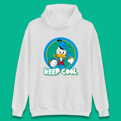 Keep Cool Donald Duck Animated Cartoon Character Angry Duck Disneyland Trip Disney Vacations Unisex Hoodie