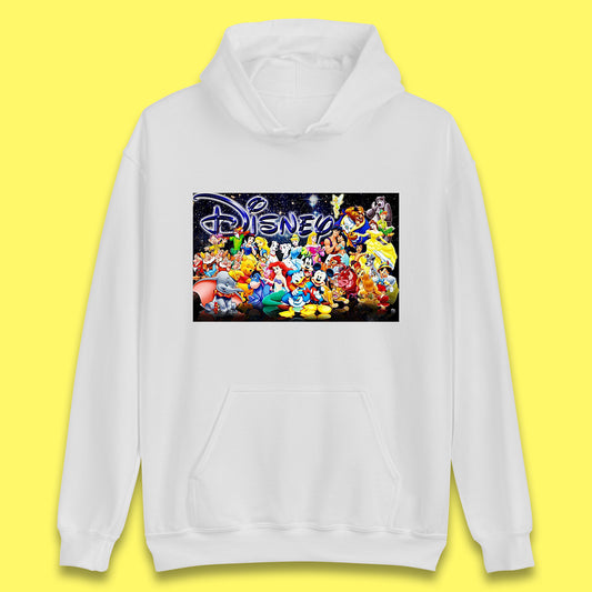 All Disney Fictional Characters Poster Disney Family Animated Cartoons Movies Characters Disney World Unisex Hoodie