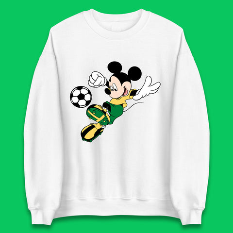 Mickey Mouse Kicking Football Soccer Player Disney Cartoon Mickey Soccer Player Football Team Unisex Sweatshirt