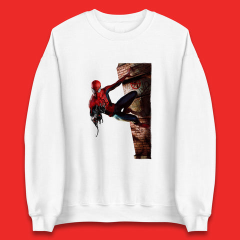 Spider-Man Venom Takeover Spiderman On Building Marvel Comics Character Superhero Marvel Spiderman Unisex Sweatshirt