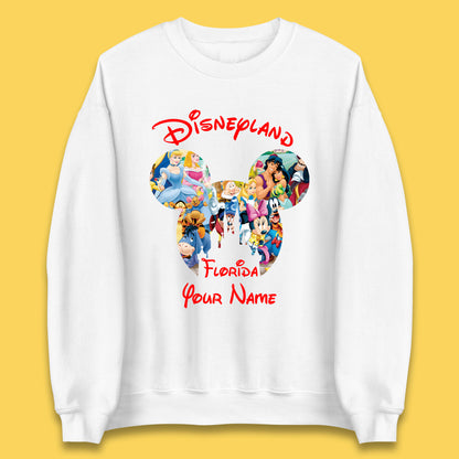 Personalised Disney Land Florida Mickey Minnie Mouse All Disney Characters Cartoons Magical Kingdom Disney Castle Disneyland Vacation Trip Unisex Sweatshirt