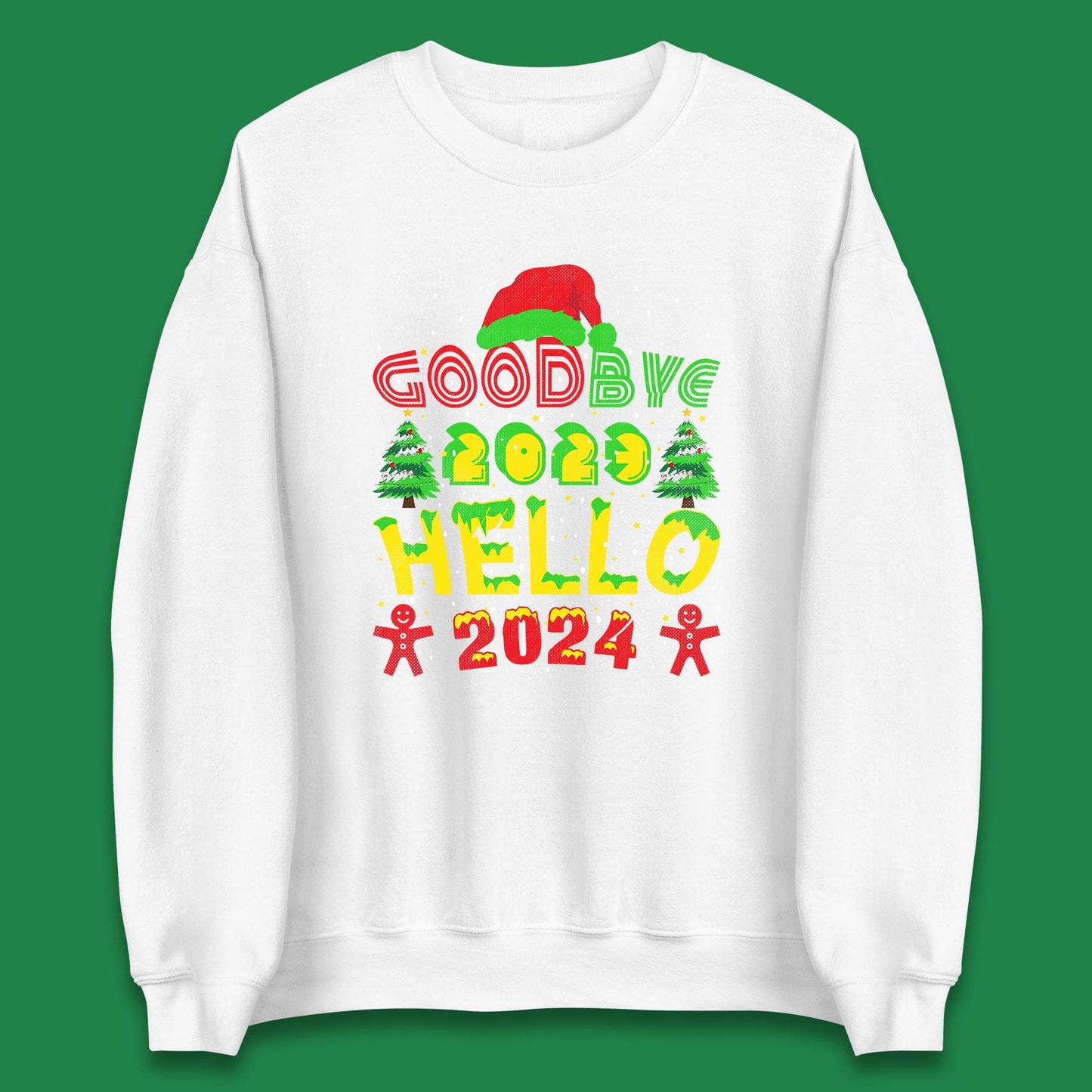 Good Bye 2023 Hello 2024 Merry Christmas Funny Happy New Year Xmas Unisex Sweatshirt