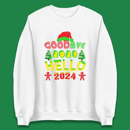 Good Bye 2023 Hello 2024 Merry Christmas Funny Happy New Year Xmas Unisex Sweatshirt
