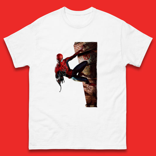 Spider-Man Venom Takeover Spiderman On Building Marvel Comics Character Superhero Marvel Spiderman Mens Tee Top