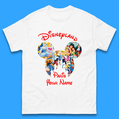 Personalised Disney Land Paris Mickey Minnie Mouse All Disney Characters Cartoons Magical Kingdom Disney Castle Disneyland Vacation Trip Mens Tee Top
