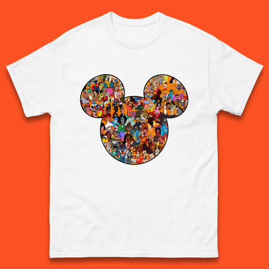 Disney Mickey Mouse Minnie Mouse Head All Disney Characters Together Disney Family Animated Cartoons Movies Characters Disney World Mens Tee Top