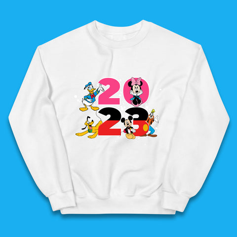Disney Trip 2023 Disney Club Mickey Mouse Minnie Mouse Donald Duck Pluto Goofy Cartoon Characters Disney Vacation Kids Jumper