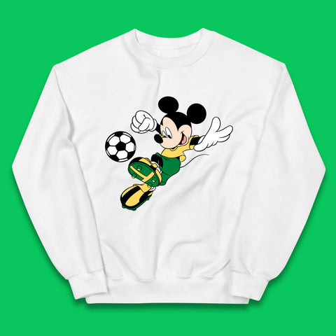 Mickey Mouse Kicking Football Soccer Player Disney Cartoon Mickey Soccer Player Football Team Kids Jumper