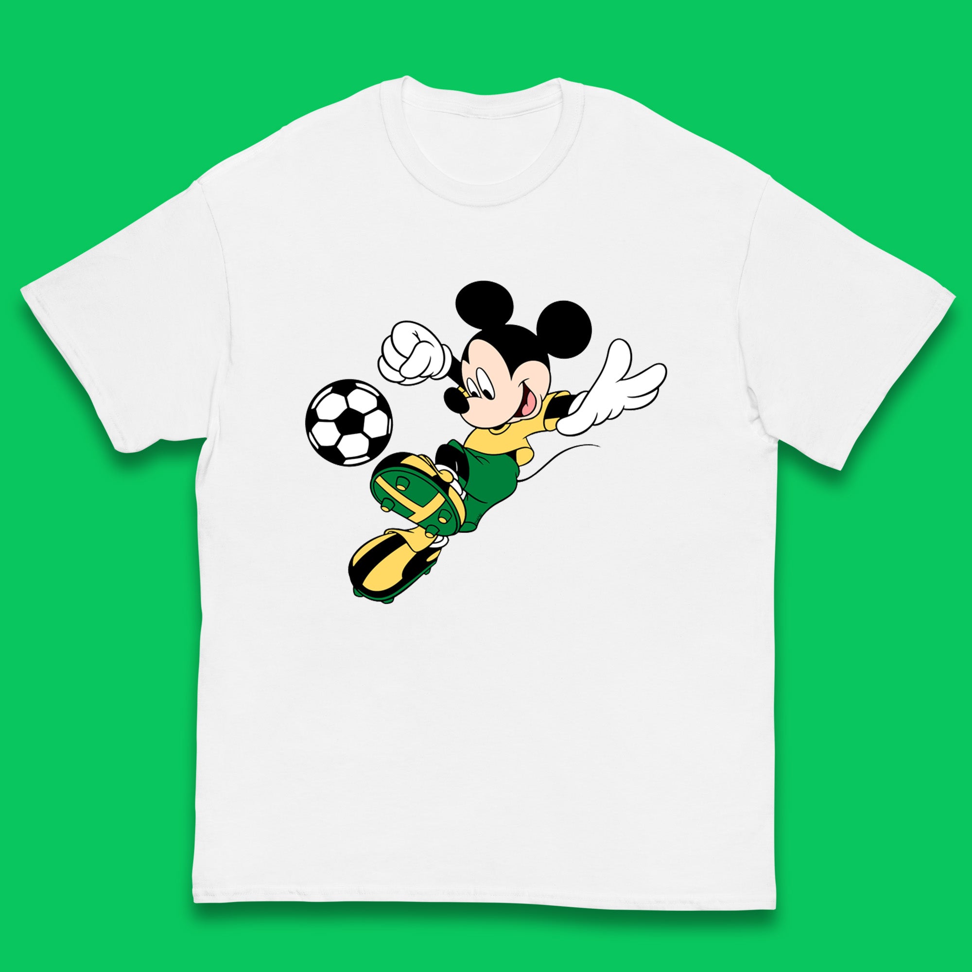 Mickey Mouse Kicking Football Soccer Player Disney Cartoon Mickey Soccer Player Football Team Kids T Shirt