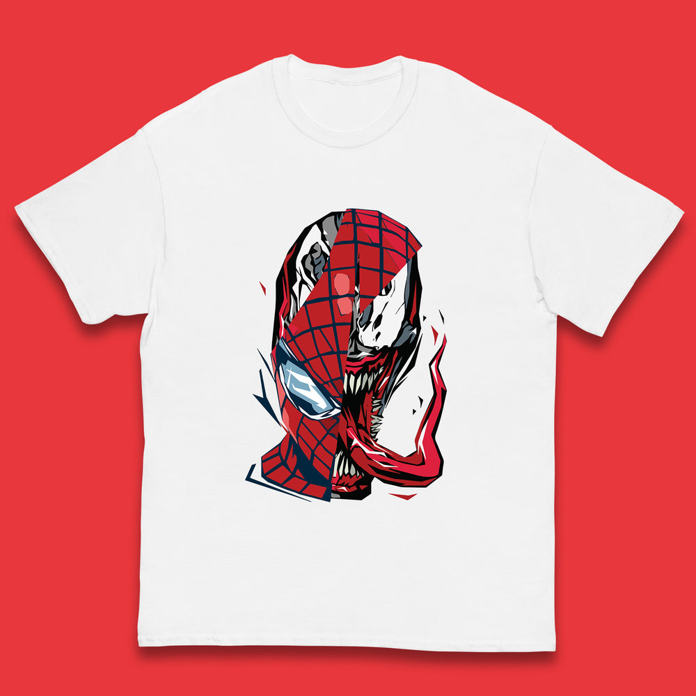 Marvel Spider-Man Maximum Venom Miles Morales Big Face Marvel Avenger Spider-Man & Venom Face Kids T Shirt